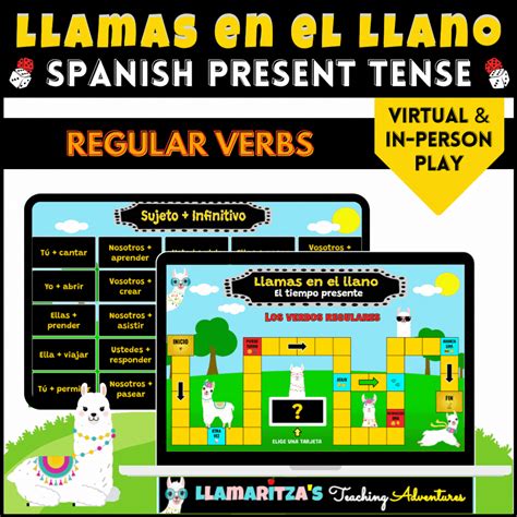 Conjugation Practice Board Game Regular Present Tense Spanish