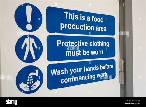 Food Production Area Warning Signs Stock Photo Alamy