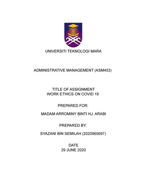 Logo Uitm Untuk Assignment Oliverildowns