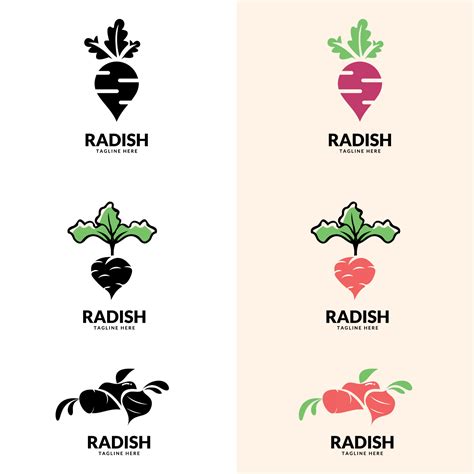 Radish flat icon vector. Vector logo for Fresh Vegetables 9879551 ...