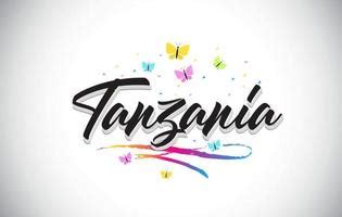 Brasilia Handwritten Vector Word Text With Butterflies And Colorful