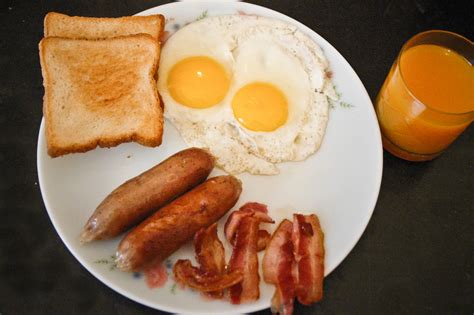 Home Cooked Bacon And Eggs Bacon Eggs Toast Pork Sausag Flickr