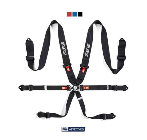 Sparco 6 Point Fia Harness Competition H 3 Steel Black