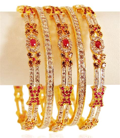 22k Gold Bangle Set 5 Pc Bago21377 Bangles Set Of Bangles