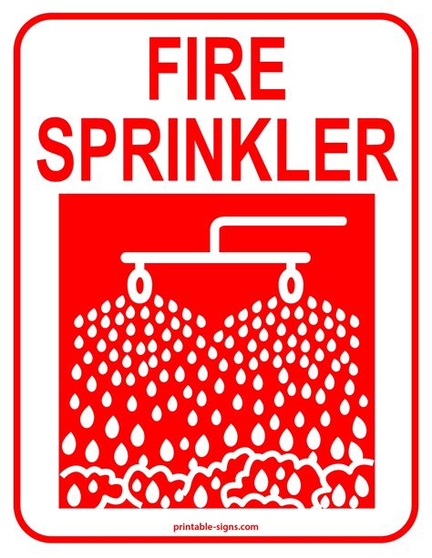 Fire Sprinkler Sign - Printable Signs