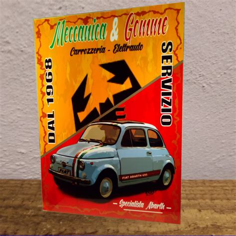 Plaque Fiat Abarth Servizio D Co Murale Plaques X Cm Decovintage