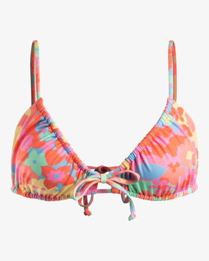 Coast Is Clear Ruched Triangle Bikini Top Billabong