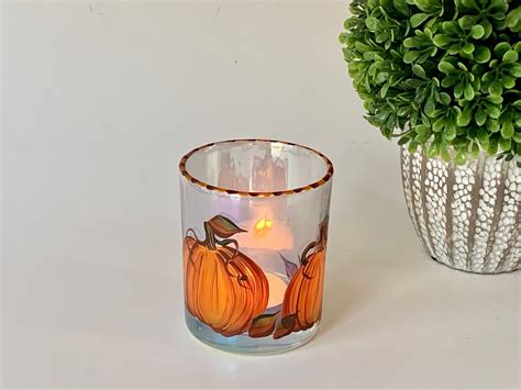 Painted Pumpkin Candle Holder Fall Pumpkin Decor Autumn - Etsy