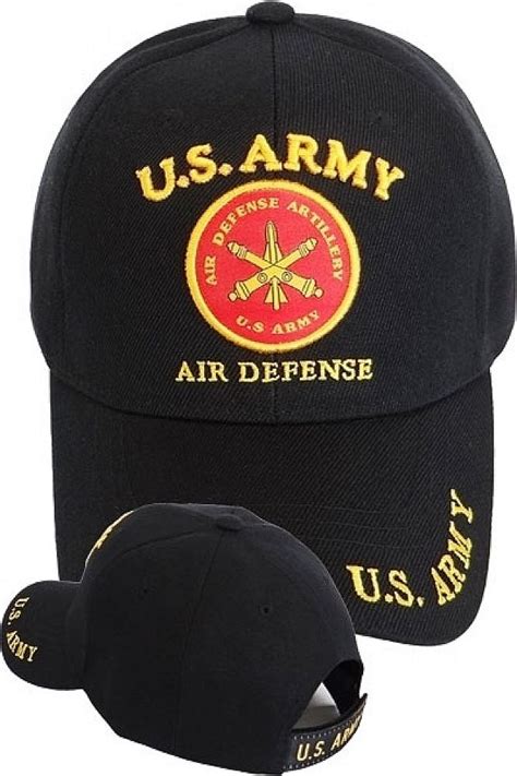 U S Army Air Defense Artillery Mens Cap Black Adjustable Mens