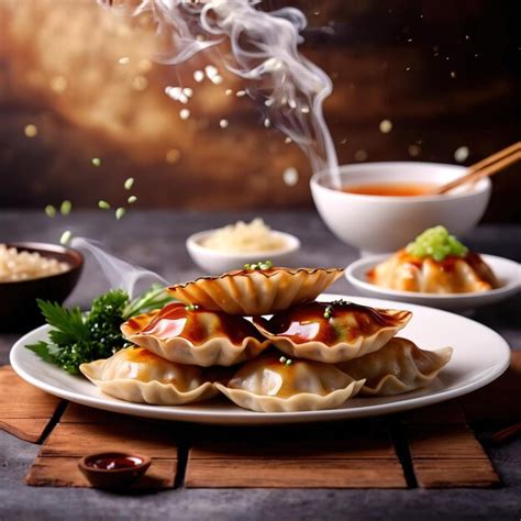 Premium Photo Fried Gyoza Dumplings Traditional Japanese Cuisine