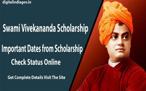 Swami Vivekananda Scholarship Important Dates From Scholarship