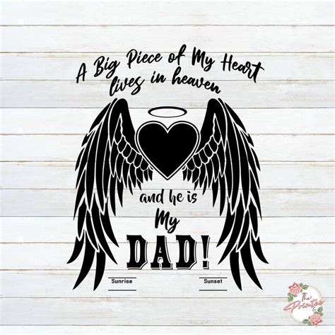 Dad In Heaven SVG In Loving Memory RIP Daddy Memory Angel Etsy