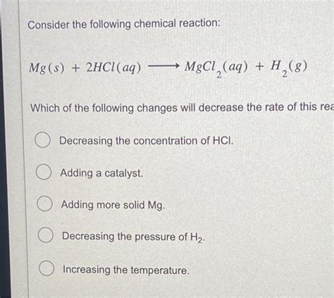 Solved Consider The Following Chemical Reaction Mat