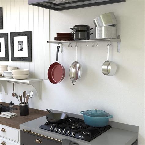 Prep Savour Metal Straight Wall Mounted Pot Rack Wayfair