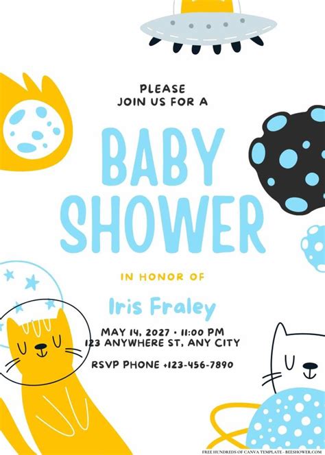 20+ Outer Space Baby Shower Invitation Templates | Beeshower