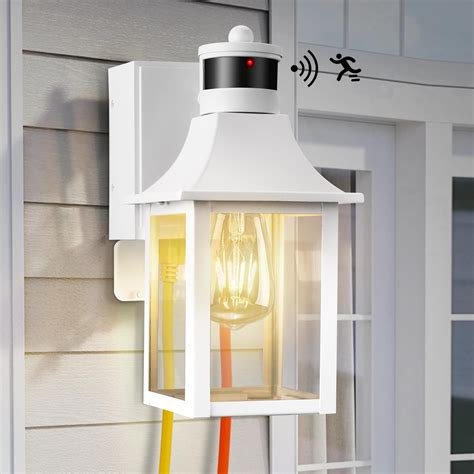 Myhaptim Porch Lights With Gfci Outlet Dusk To Dawn Motion Sensor