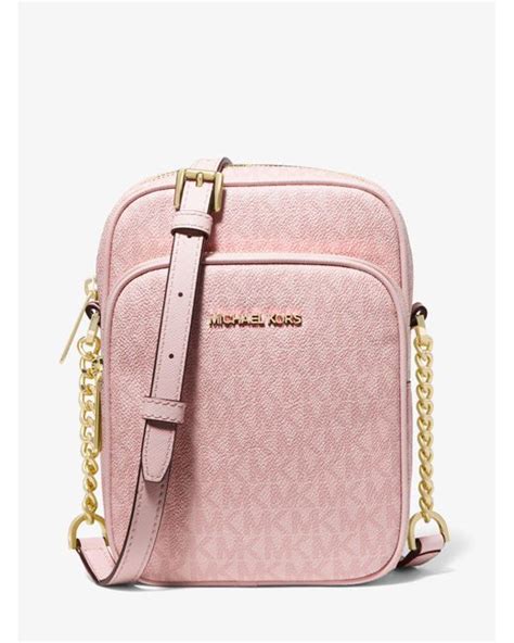 Michael Kors Jet Set Travel Medium Logo Crossbody Bag In Pink Lyst Canada