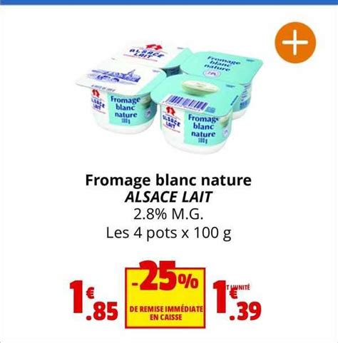 Promo Fromage Blanc Nature Alsace Lait Chez Coccinelle Express