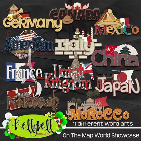 On The Map Epcot World Showcase Word Art - Kellybell Designs