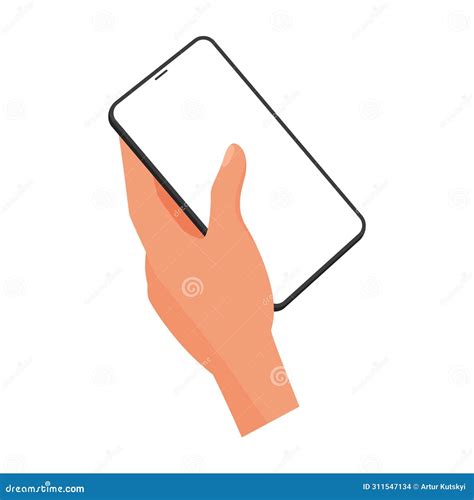 3d Human Hand Holding Smartphone Using Mobile Phone With Blank White