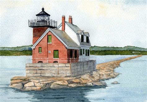 Rockland Breakwater Lighthouse Fridge Magnet 3.5x5. Midcoast Maine ...