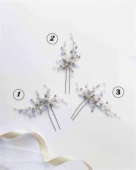 Blaue Kristall Braut Haarnadeln Hochzeit Bobby Pins Blaue Etsy