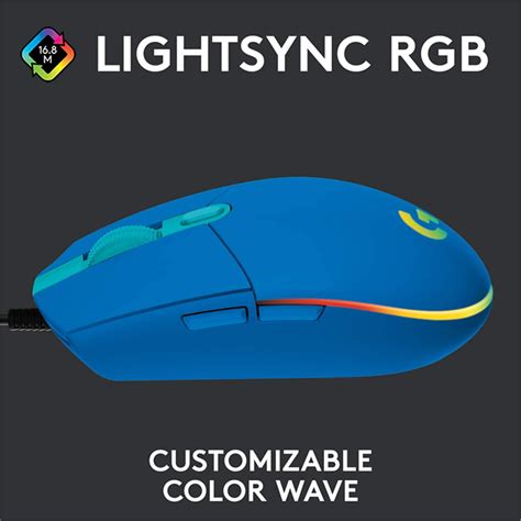 Buy The Logitech G203 Lightsync Rgb Wired Gaming Mouse Blue 910