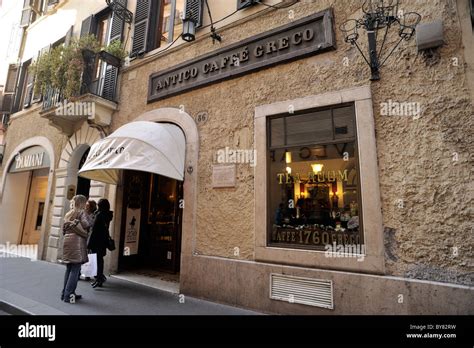 Italy Rome Via Dei Condotti Antico Caff Greco Ancient Cafe Stock