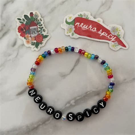 Neurospicy Sticker And Bracelet Set Stickers Mental Health Stickers