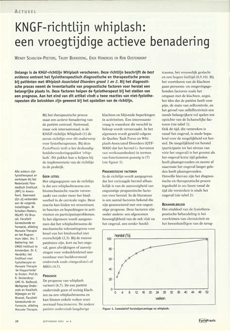 PDF KNGF Richtlijn Whiplash Een Vroegtijdige Actieve Benadering