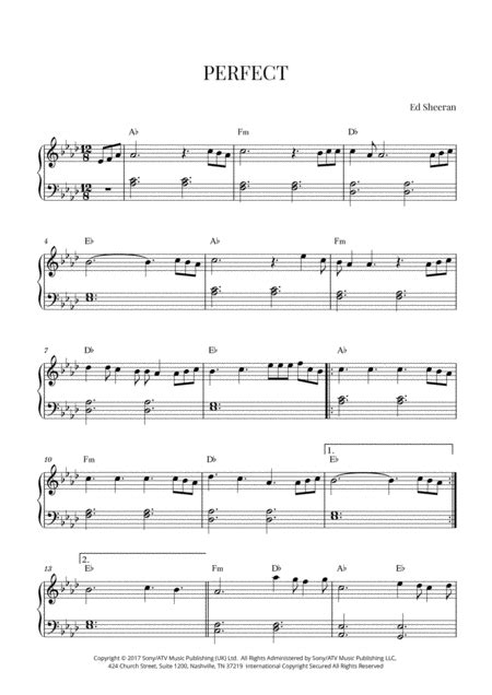 Perfect Arr Cadenza Editions By Ed Sheeran Sheet Music For