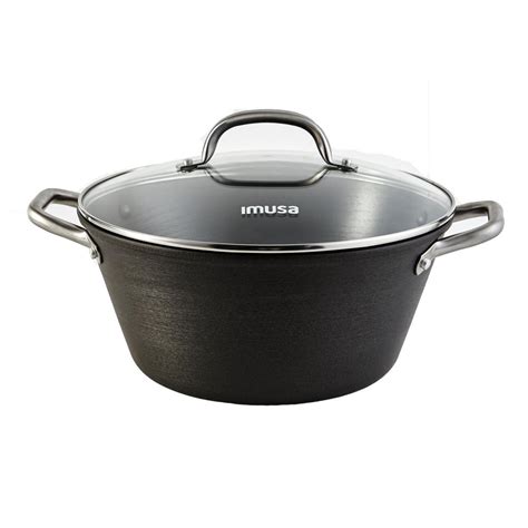 Imusa 6 Qt Lightweight Cast Iron Pre Seasoned Dutch Oven With Glass Lid Lci 19009 The Home Depot