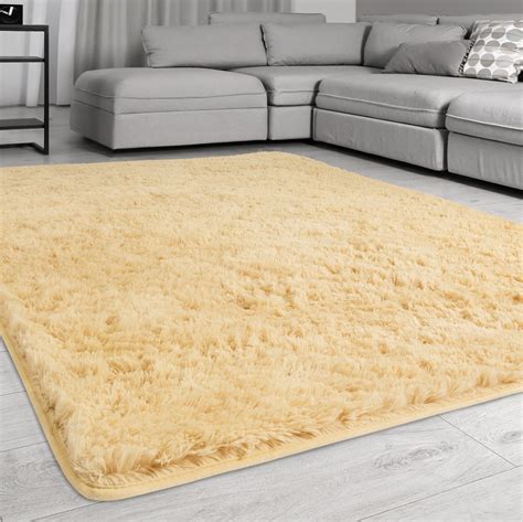 Signature Loom Fluffy Shaggy Area Rug 6x9 Soft Fuzzy Velvet Rugs For