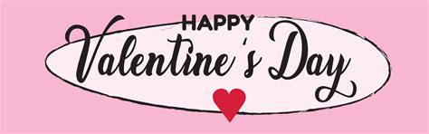 Lettering Happy Valentines Day Banner Pink Valentines Day Greeting