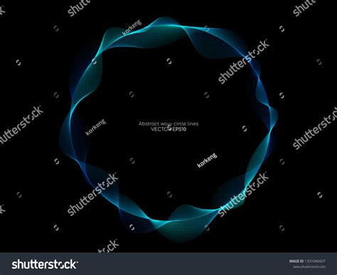 Vector Abstract Circle Frame Wave Lines Stock Vector Royalty Free