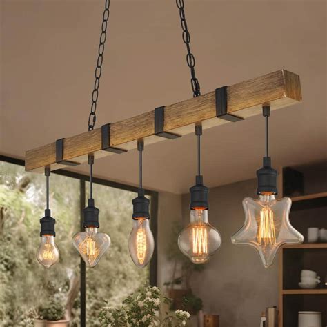 Have A Question About LNC Modern Farmhouse 5 Light 35 5 In Brown