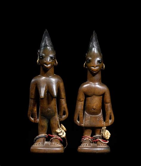 Pair Of Ere Ibeji Figures Abeokuta Style Egba Region Yoruba Nigeria