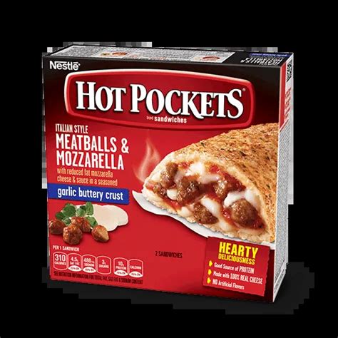 Hot Pockets Sandwiches Meatballs Mozzarella Garlic Buttery Seasoned