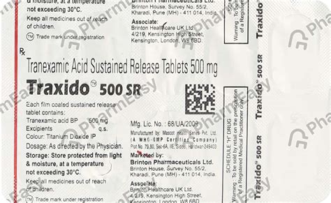 Traxido Sr 500 Mg Tablet 10 Uses Side Effects Price And Dosage