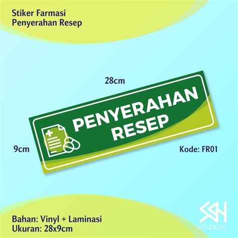 Jual Sticker Sign Farmasi Stiker Penyerahan Pengambilan Resep Obat