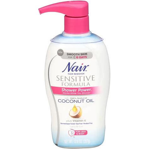 Nair Sensitive Formula Hair Removal Shower Cream With Coconut Oil And