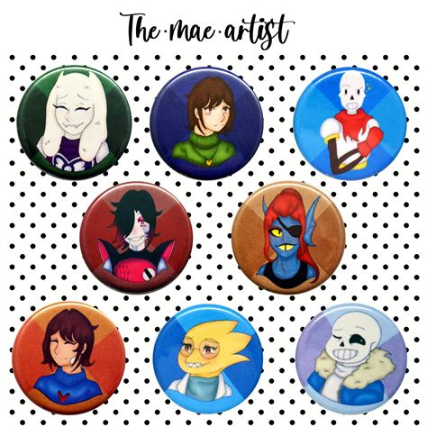 Undertale Character Pins Etsy