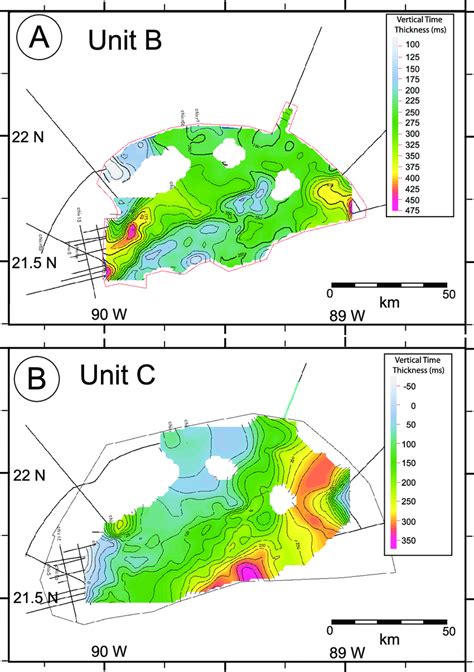 Twtt Isopach Maps A Isopach Map Of Unit B Map Illustrates The Main
