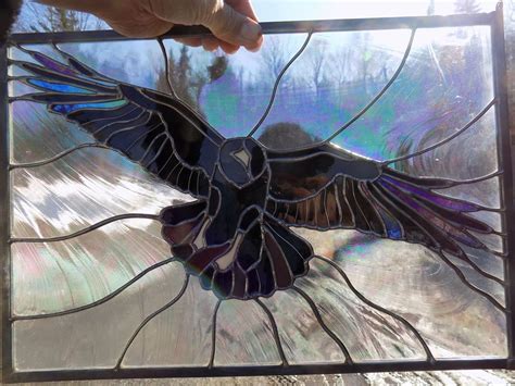 Stained Glass Raven Etsy Uk