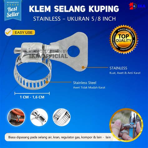 Jual Klem Selang Kuping Putar Besi Pengunci Selang Kuping Besi 5 8