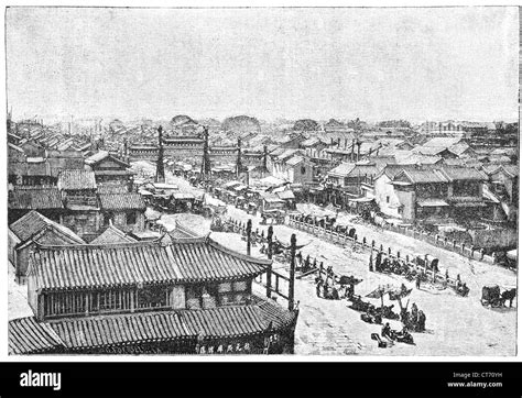 Beijing China Old Engraving From A 19th Century Book Stock Photo Alamy