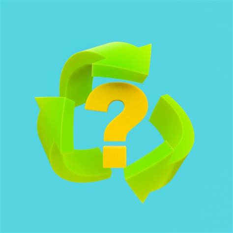 Recycling Symbol Mit Fragezeichen In Der Mitte Premium Foto