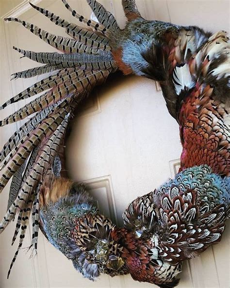 Pheasant Feather Wreath Feather Decor Taxidermy Decor Feather Wreath