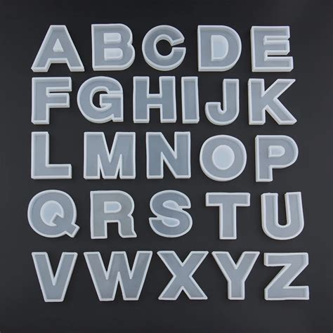 J Lettre moule Alphabet et numéro Silicone moules plateau pour époxy