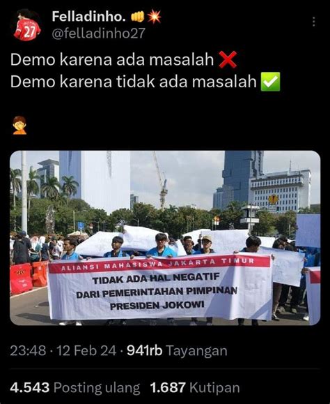 Lucu Sekali Spanduk Demo Tidak Ada Hal Negatif Dari Pemerintahan